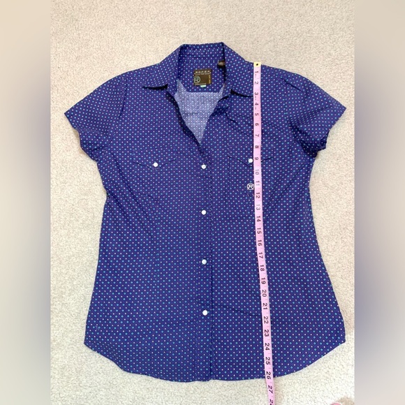 Roper Western Pearl Snap Front Short Sleeve Cotton Shirt Women Small - Picture 5 of 7